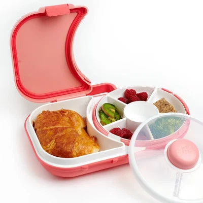 GoBe Kids' 2-in-1 Bento Style Lunchbox with Small Snack Spinner Flip -