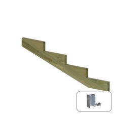 Treppenwange 4 Stufen Holz druckimprägniert 52 cm Höhe 39 cm Trittiefe