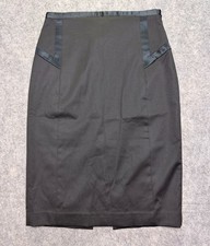 Express Design Studio Womens Size 2 Black Pencil Skirt Leopard Lining Grosgrain