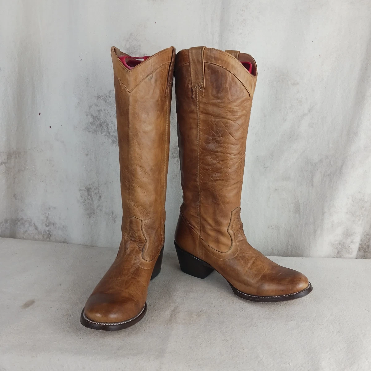 Bottes de cowboy western en cuir marron old west à