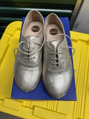 Beberlis Silver Oxford Shoes Metallic Lace Up Girls US 5