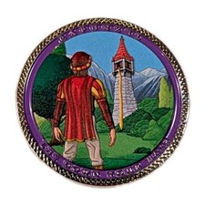 YES FIT 30 Miles Geocoin Token Coin Silver Tone Purple Metal MPN N/A