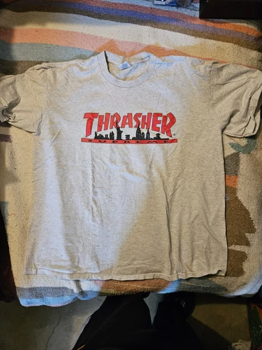 T shirt gris THR Supreme Thrasher Collaboration NYC Skyline XL