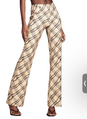 I.AM.GIA Womens Black Yellow Plaid High Waist Straight Leg Chino Pants Sz M
