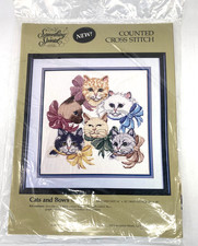 Something Special Counted Cross Stitch Kit Cats and Bows 50340 New Sealed