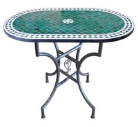 "Orientalischer Mosaiktisch \"Fleur\" GrüN Oval 100 X 60 Cm"