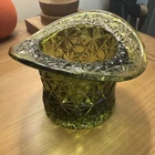 Vintage Fenton Green Top Hat Glass