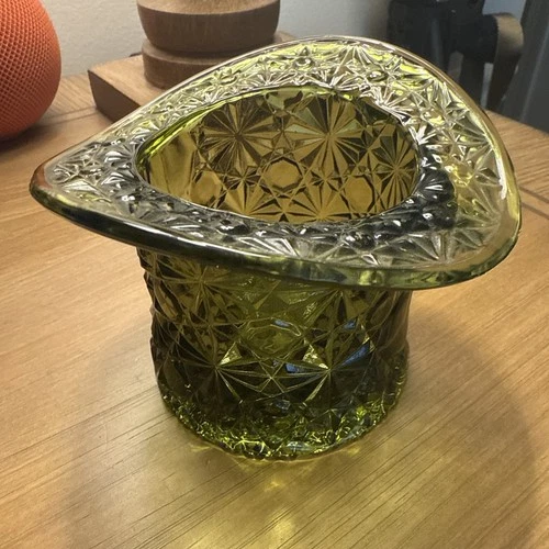 Vintage Fenton Green Top Hat Glass