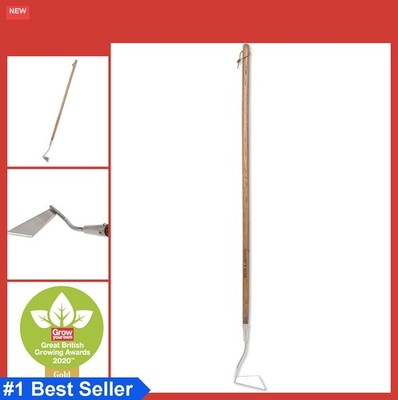 Angled Swoe Hoe Stainless Steel Hardwood Handle Weed Root Cutter Garden Tool