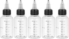 2oz 60ml Plastic Dispensing Bottle, 5Pcs Squeeze Graduated Empty Bottles with