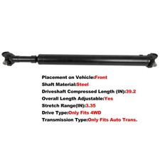 Drive Shaft For Ford Bronco 1990-1996 4wd Auto Front E4od Trans.4 Speed Trans