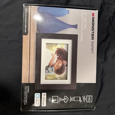 monster 8" digital smart touch photo frame works with hey google and alexa