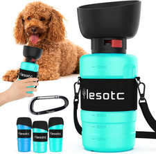 800Ml Hundetrinkflasche Für Unterwegs, Faltbare Hund Auslaufsicher Wasserflasche