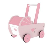 Holz Puppenwagen Rosa Lauflernwagen Retro Stil Kinder Spielzeug ab 3 Jahren