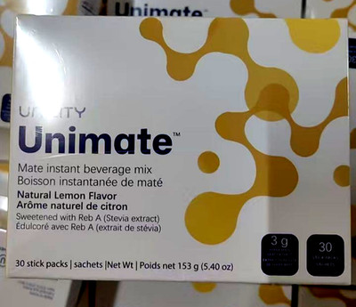 New Unicity Unimate Natural Lemon Flavor Packs - 30 Count Free Shipping