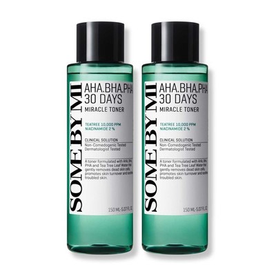 AHA BHA PHA 30 Days Miracle Toner   Pack of 2   Korean Salicylic Acid Exfolia...