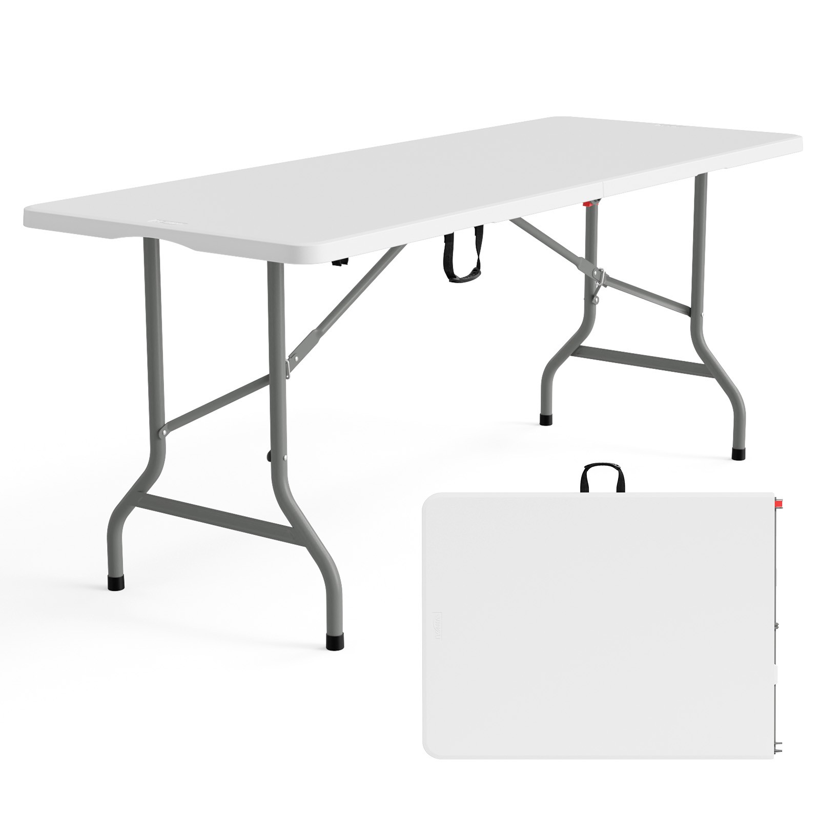 1PCS Folding 6FT Portable Table Collapsible Plastic Long Table for In/Outdoor