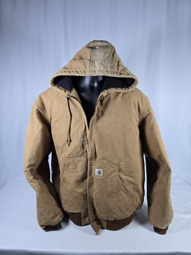 MENS Carhartt Coat Made In USA Ufcw DISTRESSED worn Zip Front Pre-owned - Afbeelding 14 van 15