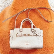 [Mint] COACH F37635 Ivory Swagger Leather 2way Shoulder Bag Handbag From Japan