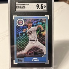 SGC 9.5 2022 TOPPS ARCHIVES JOE RYAN BLUE FOIL SSP #14/25- TWINS STAR