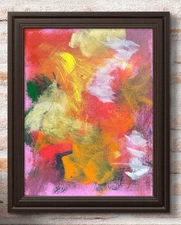 Original Art "Manic" 11x14 Canvas Expressionism Abstract Design Home Art