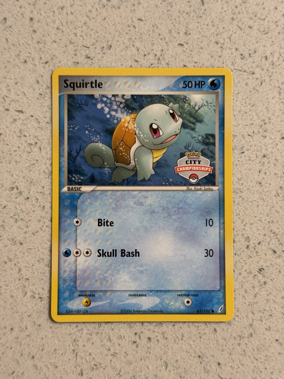 Squirtle 63/100 City Championships League Crystal Guardians 2006 Pokémon Card NM