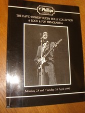 BUDDY HOLLY rare 1990 London auction catalogue for sale of 140 Holly items v.g.c
