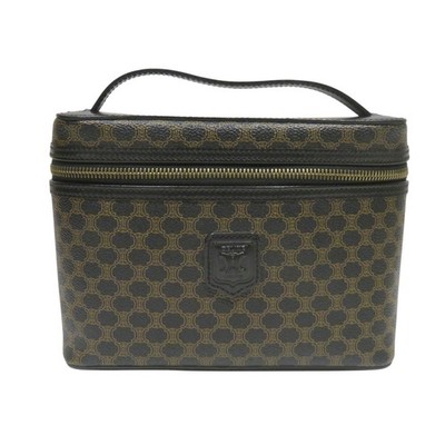 CELINE Macadam Pattern Vanity Bag PVC leather Free shipping Used