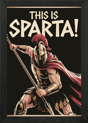 Das ist Sparta! Krieger Illustratio gerahmtes Wandbild Poster Leinwanddruck Bild