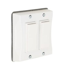 TayMac 5127-1 2-Gang Weatherproof Decorator Switch Cover, Vertical, White