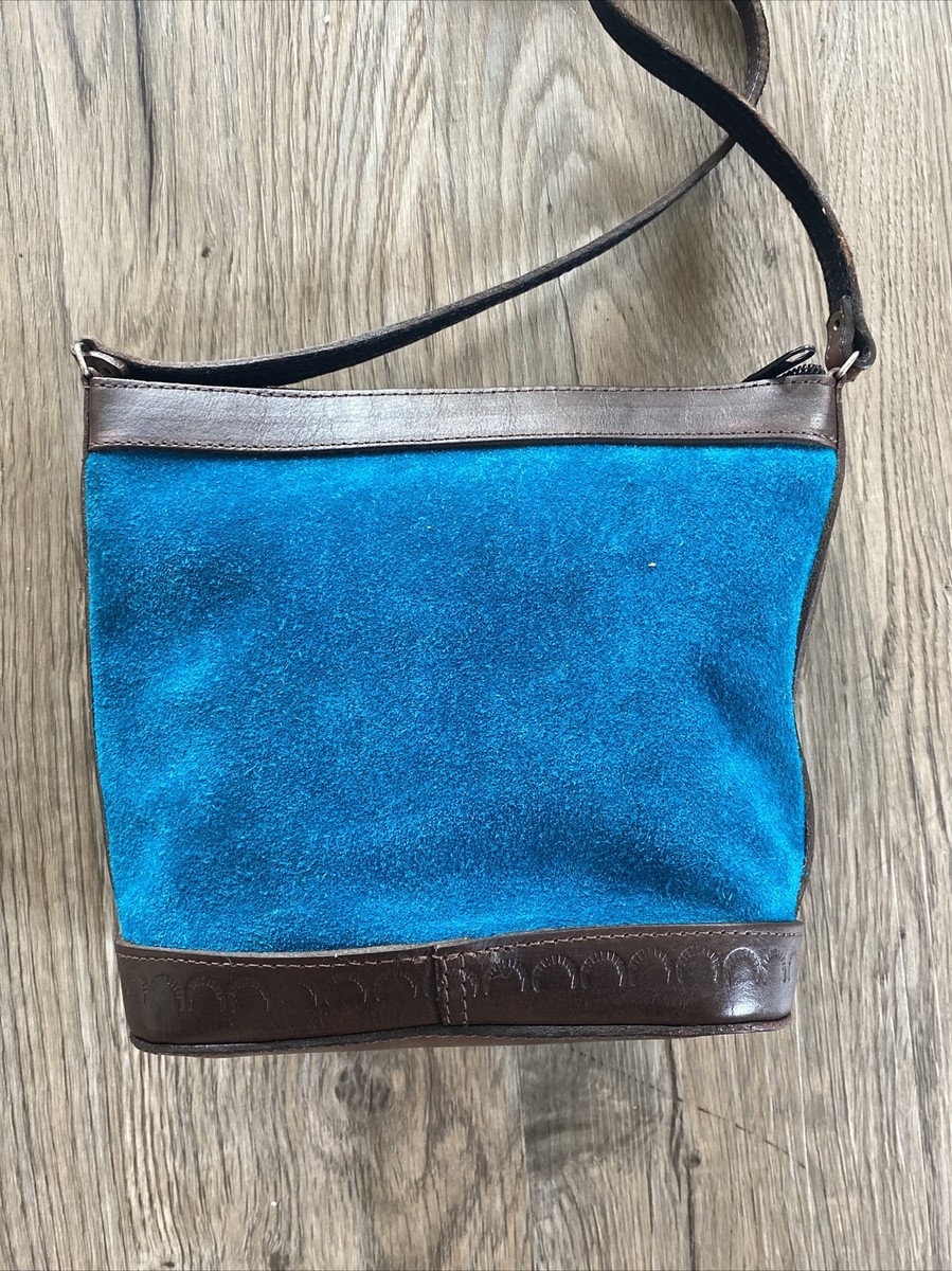 【Vintage】80s Suede leather shoulder bag vintage leather shoulder bag bag | 80s handbag | two tone