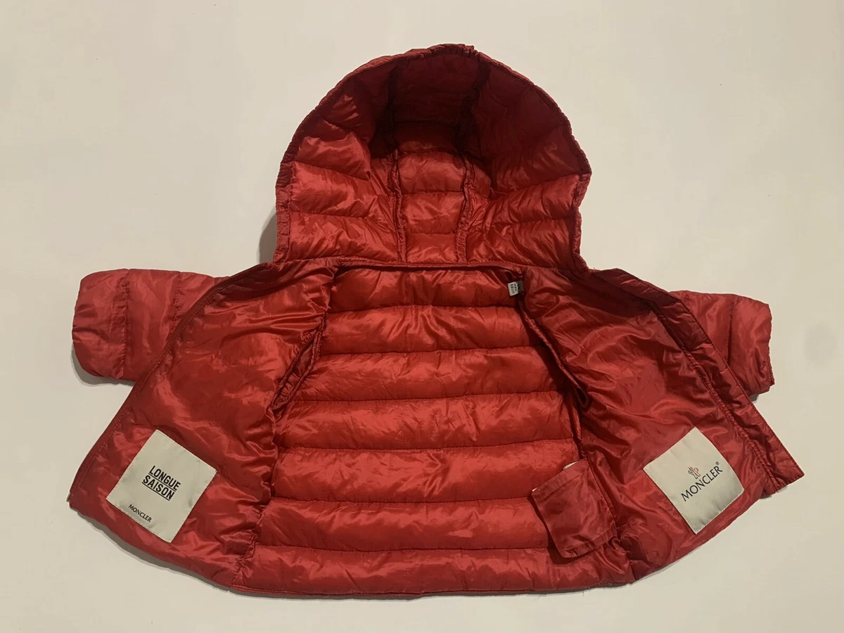 Moncler down jacket size 6 9M red girls