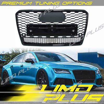 US Stock  For 12-15 Audi A7 S7 Front Mesh Hex Honeycomb Grill Grille RS7 Style