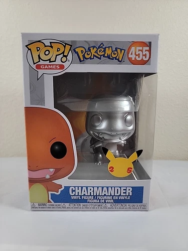 Funko Pop! Games Pokemon - CHARMANDER (Silver Metallic) #455 - Vinyl Figure