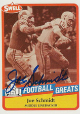 Joe Schmidt Detroit Lions /Pro Football H.O.F. Personally Autographed Card