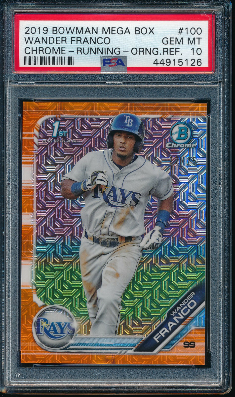 PSA 10 WANDER FRANCO 2019 Bowman Chrome Mega Box ORANGE Refractor #/25 GEM MINT