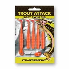 Paddle Tail, Dynamic Lures TROUT ATTACK Swim-Jig (Orange)
