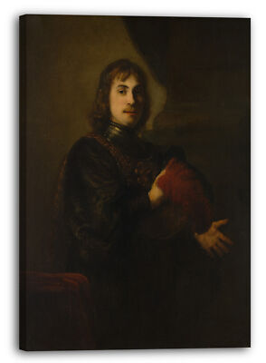 Kunstdruck Stil von Rembrandt - Portrait eines Mannes mit einer Brustplatte und