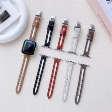Slim Leather Canvas Band Strap for Apple Watch 11 10 9 8 7 6 SE 42/44/45/46mm