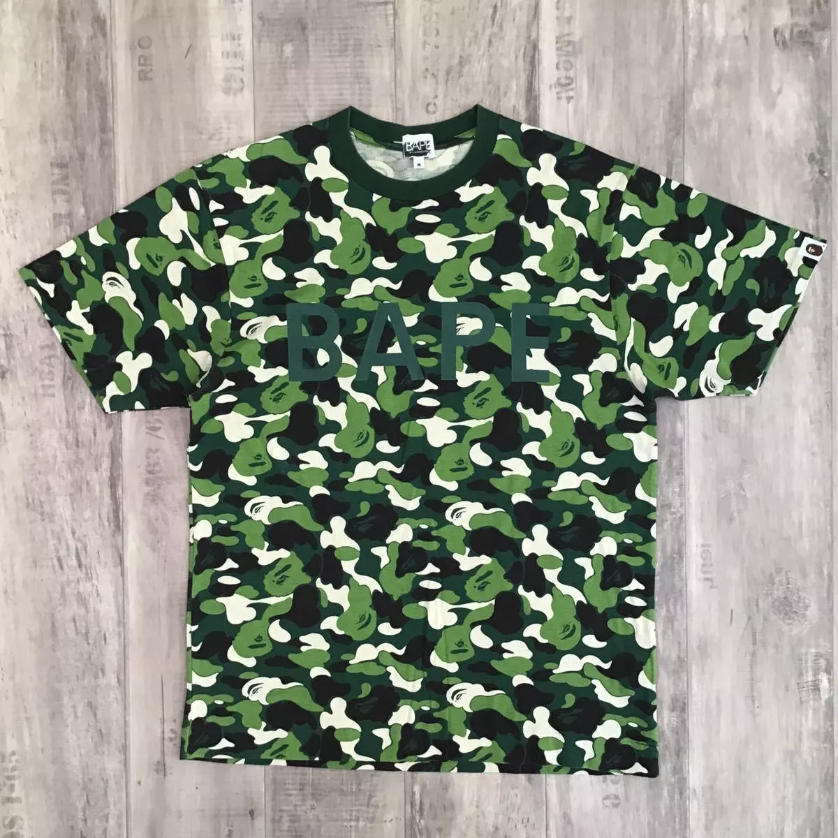 bape green camo tee