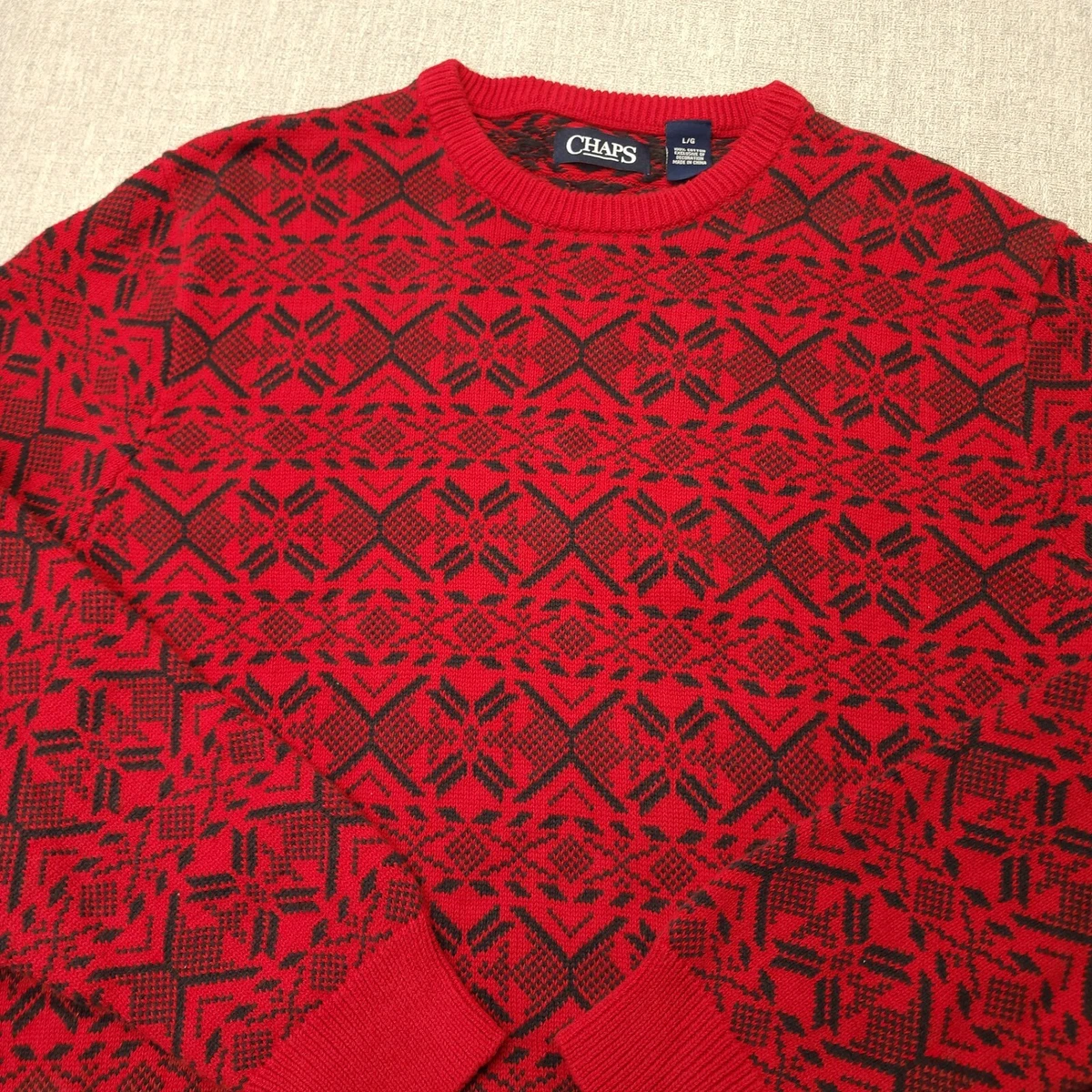 Vintage Chaps Cosby Sweater Mens Large Fisherman Heavyweight