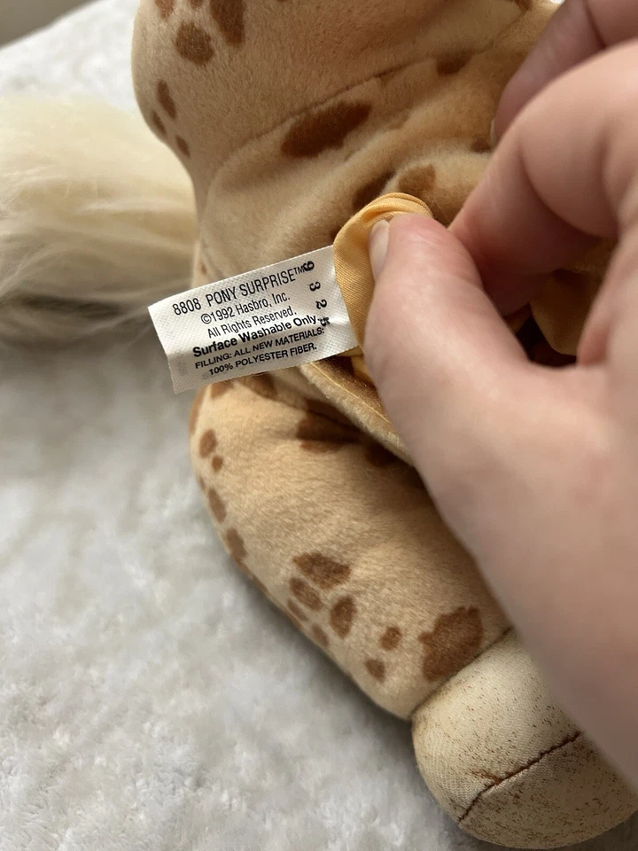 Vintage Hasbro Pony Surprise Plush Toy 1992 Tan Spots - Image 4 of 4