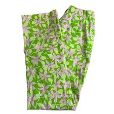 Vintage Lilly Pulitzer Womens 2 Floral Mid Rise Relaxed Straight Leg Pants