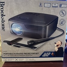 Brookstore Portable Karaoke Projector Set All In One Multimedia System