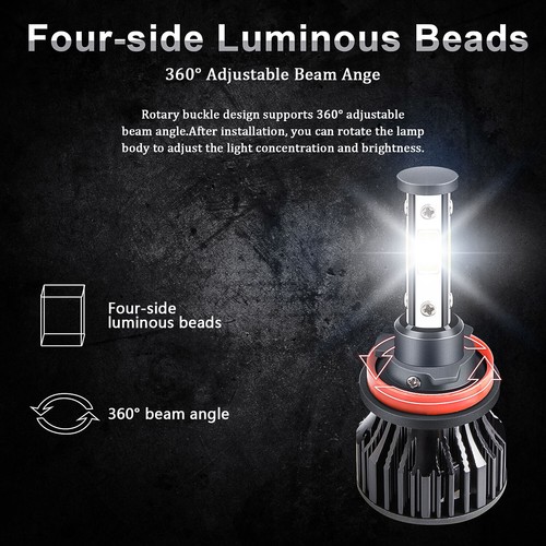 4side H7+H9 LED Headlight Bulbs High Low For Suzuki GSX1300R Hayabusa 2008-2018 - Picture 9 of 11