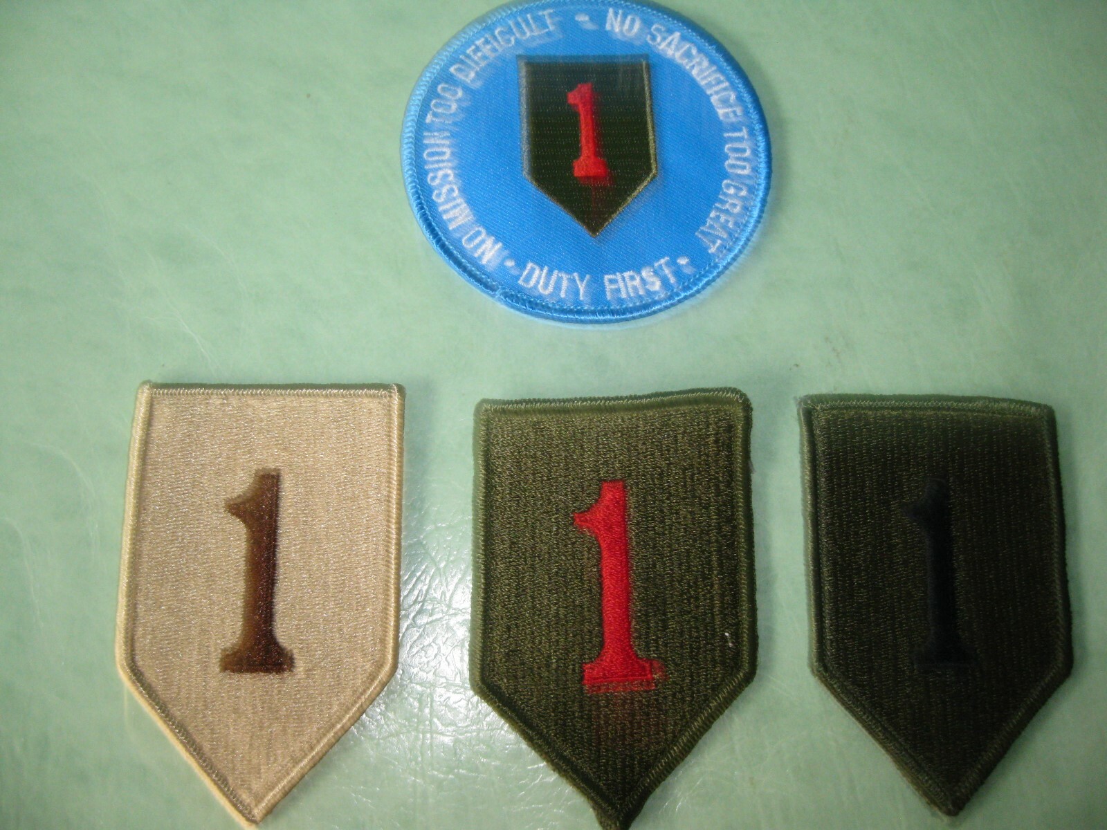 U.S. ARMY 1ST INFANTRY DIV. Embroidered Insignia Patches + Duty first ...