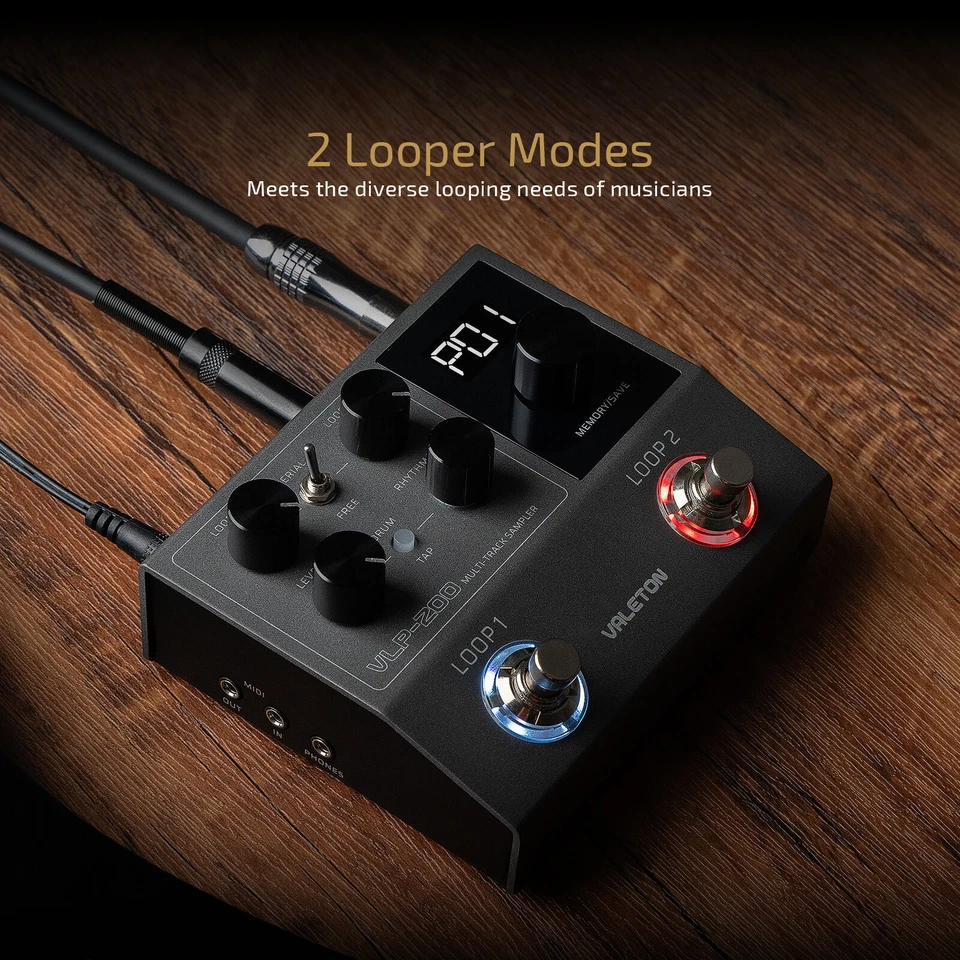 Looper estéreo de doble pista Valeton para guitarra, bajo, teclado, voz batería Foto 4 de 4