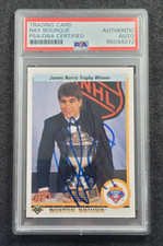 1991 RAY BOURQUE Signed Upper Deck Hockey Card-HALL OF FAME-BOSTON BRUINS-PSA