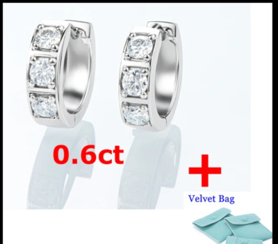Im Labor erstellte Moissanit Huggies Ohrringe 18k vergoldet Grundmetall silber 925 