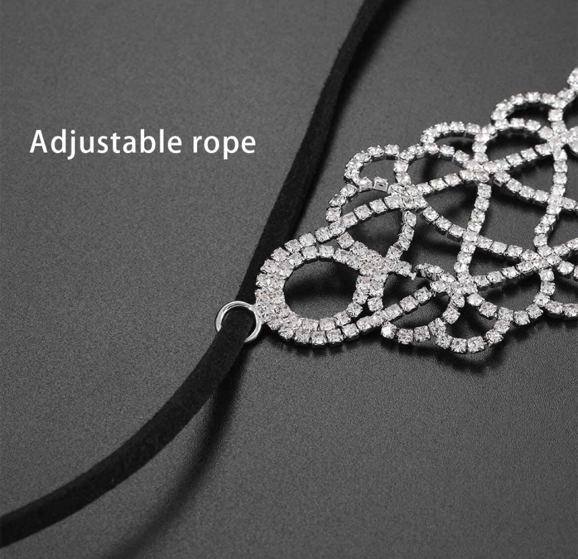 Sparkling crystal rhinestone statement choker col… - image 4